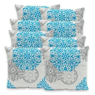 Imagem de Kit 8 Capas de Almofadas Estampadas PIQUET Favinho 40x40 C/ Zíper Deco