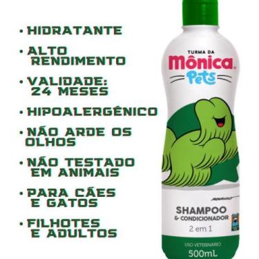 Imagem de Shampoo e condicionador pets 2 em 1 caes e gatos 500ml - Turma da Môni