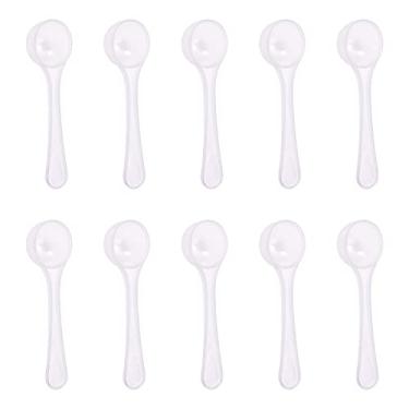 Imagem de ONLYKXY Colheres de medição de plástico de cabo longo transparente 10 peças colheres de café proteína leite em pó colher ferramentas de cozinha (3g)