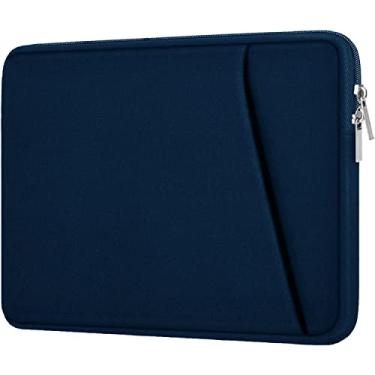 Imagem de Capa para laptop de 15,6 polegadas, capa de pasta durável à prova de choque, bolsa de mão portátil para notebook HP Dell Asus Lenovo de 15,6 polegadas, capa para laptop com bolso frontal, azul