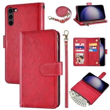 Imagem de Furiet Capa carteira para Samsung Galaxy S23 Plus S23+ 5G com alça de pulso e alça de ombro couro PU flip elegante 6+ suporte para cartão capa de telefone para S23plus 23S + S 23 23+ SM-S916U 16.8 cm