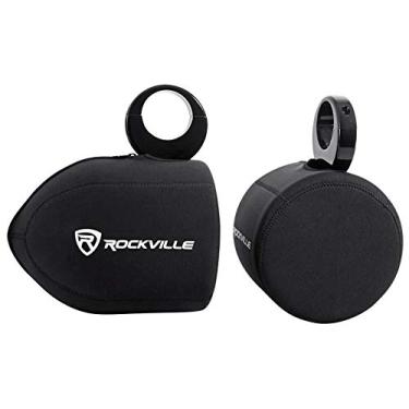 Imagem de Rockville RWBC80 Capas de neoprene para alto-falantes marítimos de torre de wakeboard de 20 cm, resistentes à água, costura durável, ajuste confortável, perfeitas para entusiastas de passeios de barco