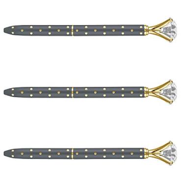 Imagem de Santa Barbara Design Studio Caneta esferográfica esferográfica recarregável Michel & Co. 14 cm, bolinhas cinza/douradas