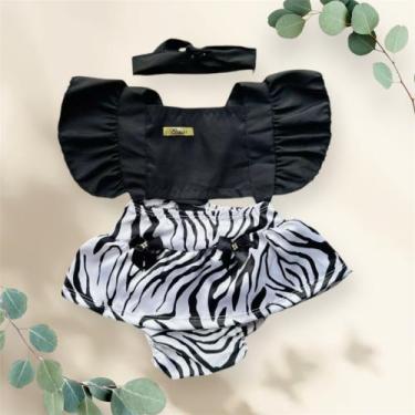 Imagem de Conjunto Romper bebê menina temático mêsversário 3-6 meses - Morais St