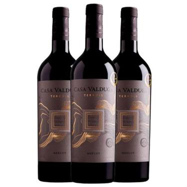Imagem de Kit 3 Garrafas Vinho Tinto Casa Valduga Terroir Merlot 750ml