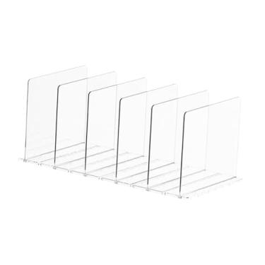 Imagem de WeiLaiKeQi Divisores de prateleira de acrílico Armários portáteis Organização de armários Separadores de tábuas de partição de roupas para cozinha Quarto Sapatos, 6 Peças