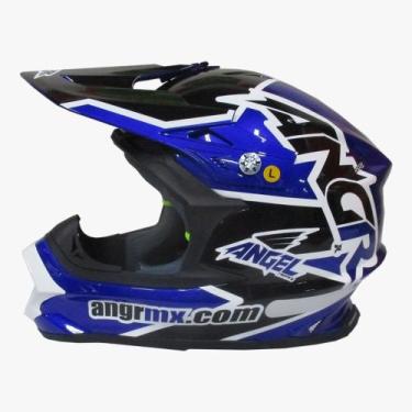 Imagem de Capacete de moto angr wind flow 2022 blue - angrmx, S(57)
