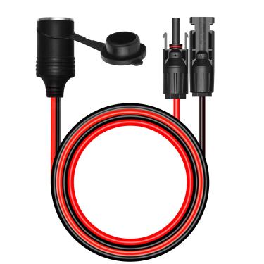 Imagem de AYECEHI Cabo conector solar, cabo de painel solar de 12 AWG 1,5 m para conector adaptador de soquete de isqueiro fêmea 12V-24V, cabo de extensão solar resistente para gerador de estação de energia