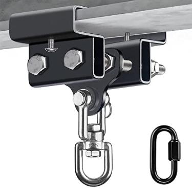 Imagem de BeneLabel Gancho de saco pesado para feixe, gancho de saco de boxe, suporte de saco pesado, suporte de saco de pancada com mosquetão e giratório de 360°, suporte de saco de boxe para academia em casa,