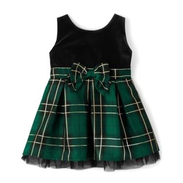 Imagem de The Children's Place Vestidos elegantes sem mangas para bebês meninas e crianças pequenas, Veludo xadrez Spruceshad, 3 Anos