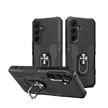 Imagem de EUAGVQY Capa para Samsung A55 Galaxy A55, capa de telefone resistente com suporte magnético giratório e proteção para câmera, capa protetora para celular para Samsung Galaxy A55, preta