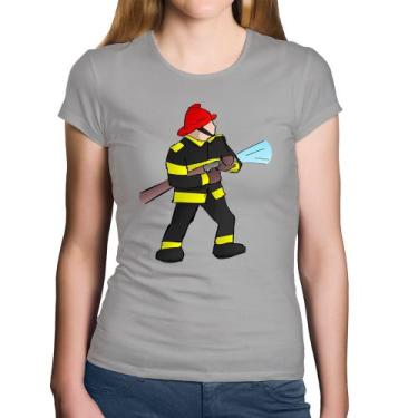 Imagem de Baby Look Algodão Bombeiro - Foca na Moda, Cinza, G