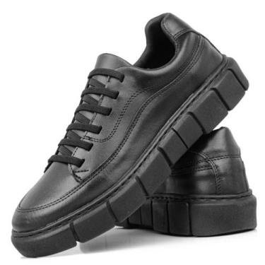 Imagem de Tênis Masculino Preto Casual Estiloso Sola Alta Sneaker Chunky - LF4, 