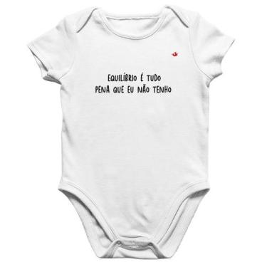 Imagem de Body Bebê Algodão Equilíbrio é tudo - Foca na Moda, Branco, GG