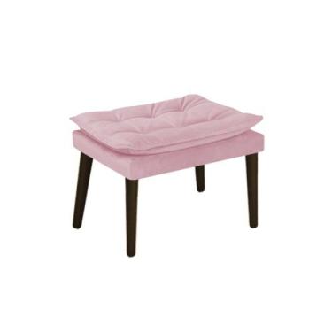 Imagem de Puff Banqueta Fenzzi Palito Tabaco Suede Rosa Bebê - DAMAFFÊ MÓVEIS - 