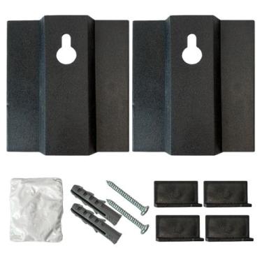 Imagem de Kit 2 Suportes Para Espelhos e Quadros De Parede Placas Armário - KN