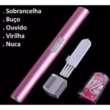 Imagem de Caneta Que Depila Apara Corta Pelos Sobrancelhas E Buços caneta rosa -