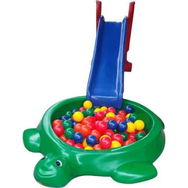 Imagem de Kit Tanque Jabuti de Areia + 100 Bolinhas 76mm Coloridas + Escorregado