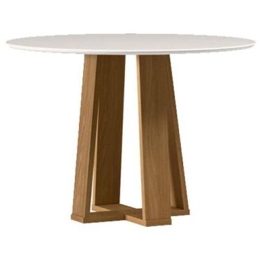 Imagem de Mesa De Jantar 100x100 Cm Isabela Com Vidro Ype Off White - New Ceval 