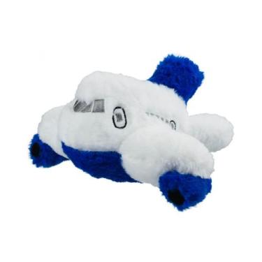 Imagem de Avião Branco Azul ou Branco Vermelho 28cm Pelúcia - Fofy Toys, Azul