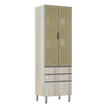 Imagem de Paneleiro 70Cm Vidro Bronze Luci Legno Crema - LUCIANE