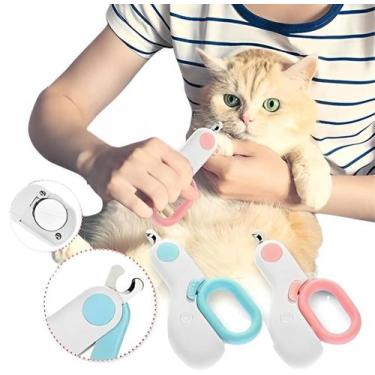 Imagem de Tesoura Inox Alicate Led Cortador Unha Pets Coelho Preá Gato - ZEM