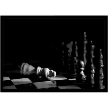 Imagem de Quadro Decorativo Xadrez Tabuleiro Jogos Com Moldura RC022 - Vital Pri