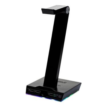 Imagem de Suporte De Headset Gamer KBM! Gaming RGB 3x USB C/ Placa De Som - KGSHG200PT