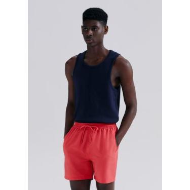 Imagem de Shorts Praia Básico Masculino - Hering, XG, Vermelho