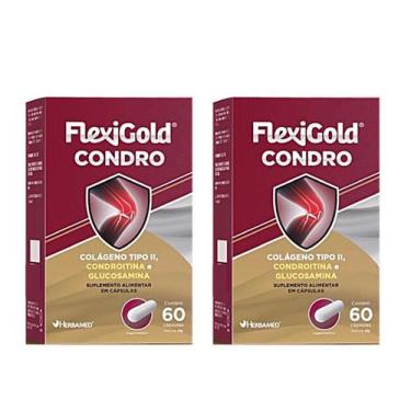Imagem de Kit 2 Flexigold Condro Colágeno Tipo 2 Condroitina 60 Caps - Herbamed
