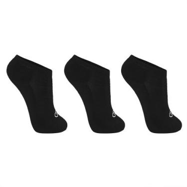 Imagem de Meia Olympikus Cano Invisível pacote c/ 3 pares Feminino, Preto, 33-38