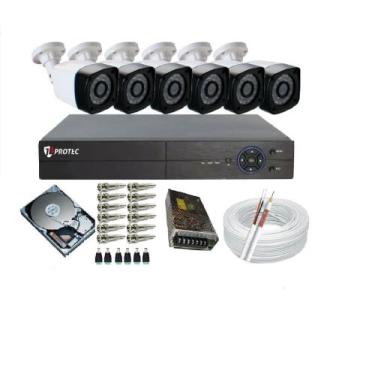 Imagem de Kit 6 Câmeras Segurança Monitore Sua Casa Celular 24 Horas - Protec