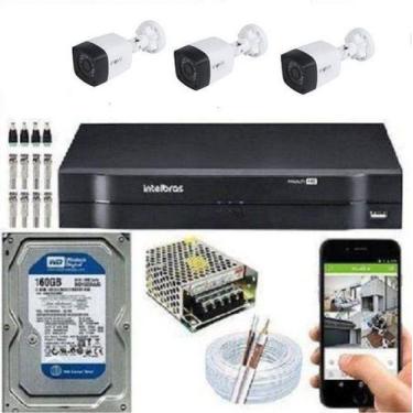 Imagem de kit dvr intelbras com 03 cameras hd