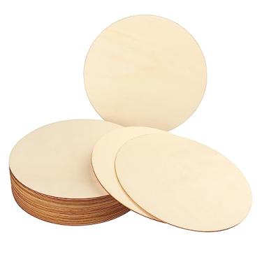 Imagem de GNIEMCKIN 30 Peças de Círculos de Madeira de 11,8", Espessura de 2,5 Mm, Círculos de Madeira Inacabados, Círculos de Madeira Compensada, Discos de Madeira Inacabados para Artesanat (30 Pcs 11,8 Polega