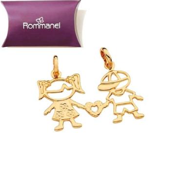 Imagem de Pingente Folheado a Ouro 18k Rommanel Brother Filhos Menina Menino