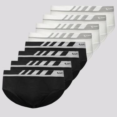 Imagem de Kit De 8 Cuecas Lupo Slip Sem Costura Preta e Branca, G