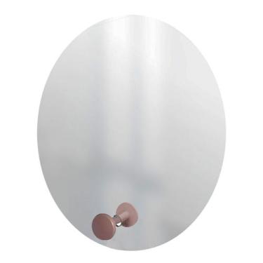 Imagem de Espelho Funcional Hook Rosa 50 Cm Redondo - e2g Design