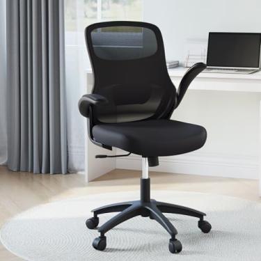 Imagem de Novilla Cadeira de escritório, cadeira de mesa ergonômica, cadeira de malha respirável, cadeira de jogos de malha de encosto alto com apoios de braço flip-up, cadeira executiva giratória confortável