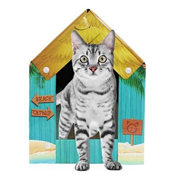 Imagem de American Cat Club Summer Kitty Cove Cat House e arranhador com bico de gato, tamanho único (ACC2032)