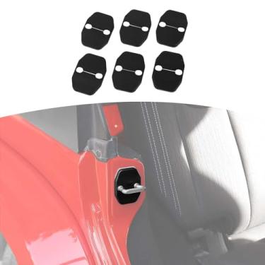 Imagem de RT-TCZ JK Acessórios para Jeep Wrangler Porta Trava Fivela ABS Decoração Porta Protetor de Trava Decoração Adesivo para JK 2007-2018 6 peças Preto para Jeep Wrangler Accessories