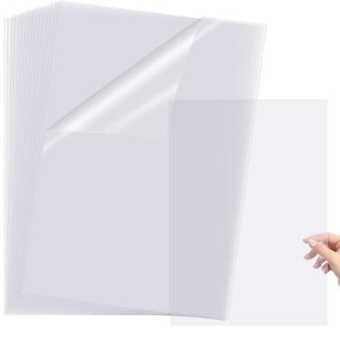 Imagem de Timgle 50 folhas de filme transparente de jato de tinta, à prova d'água, transparência, folhas de acetato para impressão em serigrafia, papel de impressora transparente para impressoras, projetor,