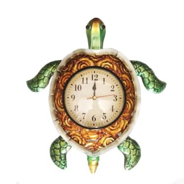 Imagem de TXYS Tartarugas relógio de parede decoração de tartaruga para cozinha relógio de parede azul-petróleo relógios estranhos em casa banheiro, escritório
