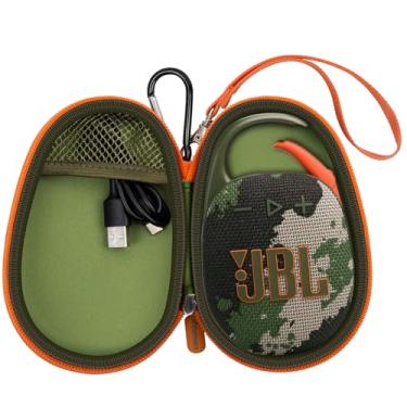 Imagem de Capa de substituição para alto-falante compatível com JBL Clip 5/Clip 4, bolsa protetora de armazenamento para alto-falantes Bluetooth serve para carregador e cabo USB - apenas caixa (verde)