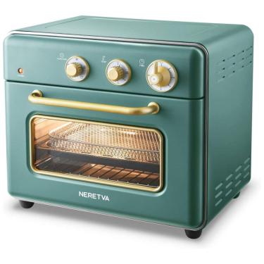 Imagem de Forno Elétrico de Bancada Retro 5 em 1 com 6 Acessórios e Livro de Receitas, 1500W, 110v, NERETVA, Verde