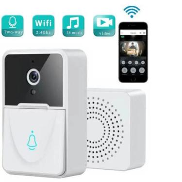 Imagem de Campainha Residencial Wifi Branco Vivo Tempo Real Premium Externa Port