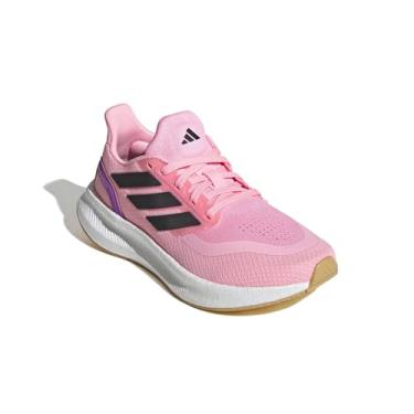 Imagem de adidas Tênis de corrida unissex infantil Pureboost Light, Rosa cintilante/preto/aveia, 21