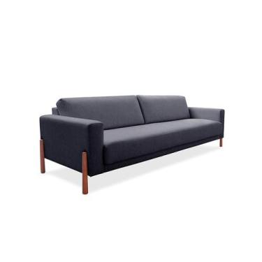 Imagem de Sofá 3 Lugares Laura Linho Cinza 180 cm - Modern