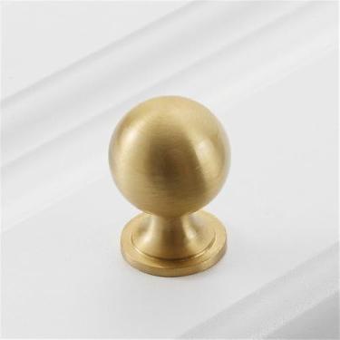 Imagem de Puxador de porta de armário de guarda-roupa moderno de luxo simples com furo único de cobre puro dourado, puxador de gaveta de latão americano, 5500 ouro escovado, L