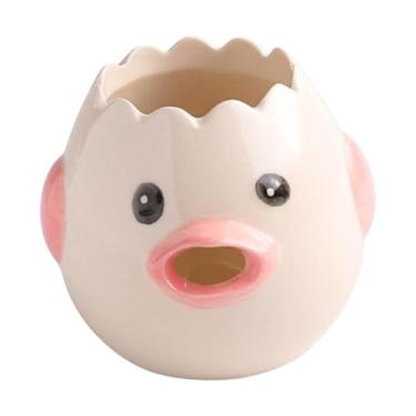 Imagem de IEUDNS Divisor de ovo de ovo de ovo cerâmico para ovos crus que desocuza o ovo de ovo de gema de chinela de chinelo de filtro de ovo de ovo de ovo de gema, Rosa