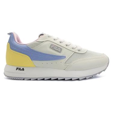 Imagem de Tênis Fila Feminino Retro Flag Casual Branco/amarelo Claro/azul Claro F02l00206-6392-36